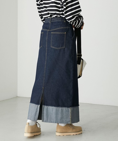 デニム　ロングスカート　新品　25 フォロー割-200円 デニムスカート ロング 通販 レディース ロングスカート デニム