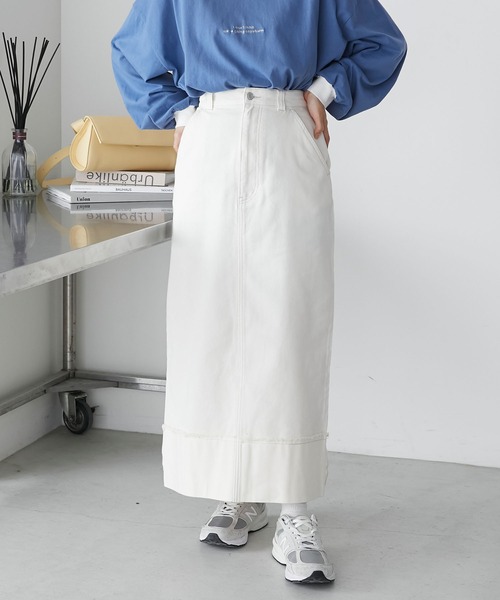 forksy.(フォルクシー)の「【forksy.】ロールアップデニムスカート(デニムスカート・レディース・インディゴブルー/ブラック/ブルー/サックスブルー系1/アイボリー・L/M)」の8枚目の写真