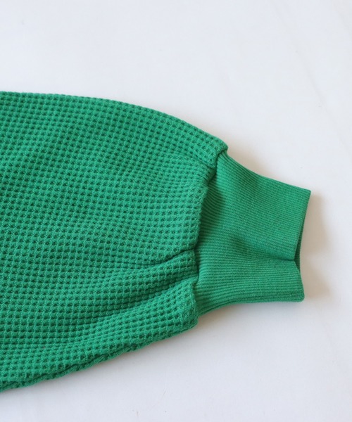 antiqua（アンティカ）の「長袖 サイドリブ 綿100 ワッフル プルオーバー（その他トップス・レディース・オフホワイト/ピンク/グリーン/スミクロ/ブラック/オートミール/杢グレー・FREE）」の9枚目の写真