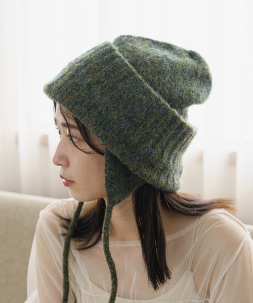 Kastane（カスタネ）の「イヤーニットCAP（キャップ・レディース・アイボリー/グレー/カーキ・FREE）」の3枚目の写真