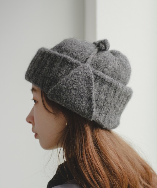 Kastane（カスタネ）の「イヤーニットCAP（キャップ・レディース・アイボリー/グレー/カーキ・FREE）」の5枚目の写真