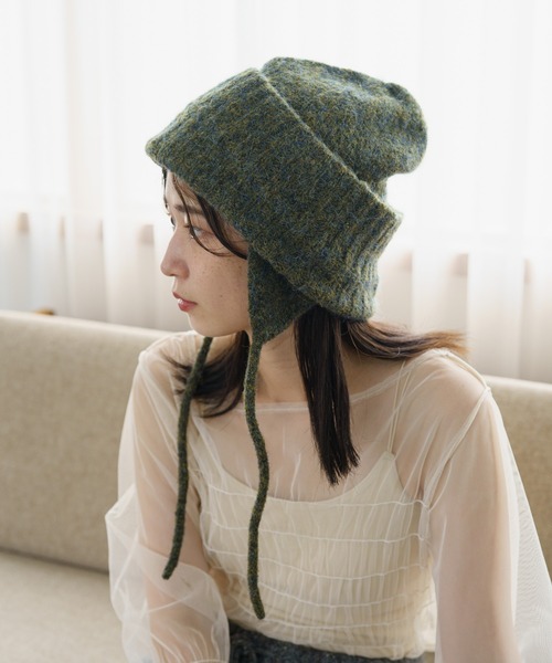 Kastane（カスタネ）の「イヤーニットCAP（キャップ・レディース・アイボリー/グレー/カーキ・FREE）」の15枚目の写真