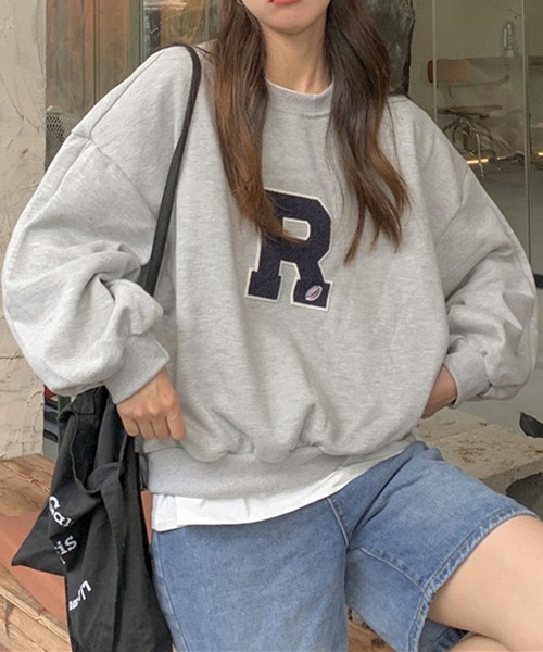 NANEA(ナネア)の「プルオーバーワッペン付きスウェット(スウェット・レディース・グレー/アイボリー・フリー)」の12枚目の写真