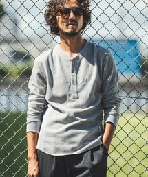 felkod | mlt4441- Neon Color Tape Waffle Henley Neck Long Sleeve Cut sew ヘンリーネックカットソー(Tシャツ/カットソー)