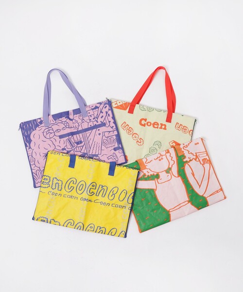 coen(コーエン)の「2WAYピクニックシート/トートバッグ(アウトドアグッズ・メンズ・ケリーグリーン/ピンク/イエロー/クリーム・FREE)」の5枚目の写真