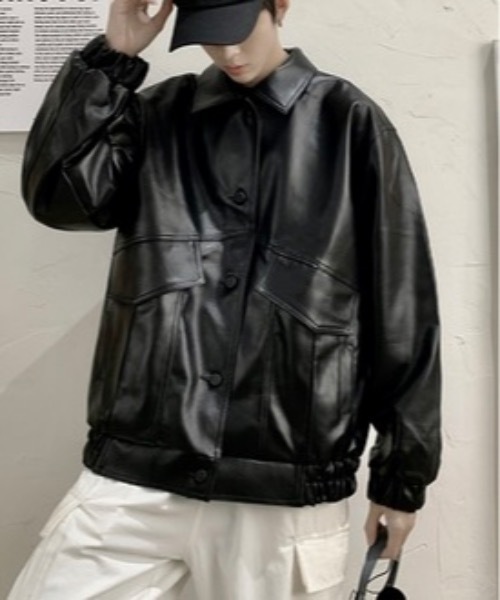 Burner(バーナー)の「【OKUOKU 0909】フェイクレザー ジャケット oku-outer-666500902670-60 Y(その他アウター・メンズ・ブラック・L/M/XL)」の3枚目の写真