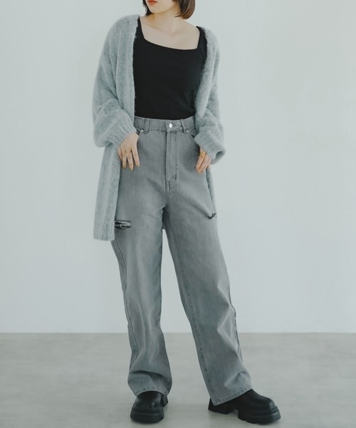 IROHANI（イロハニ）の「ダメージカットデニムパンツ（デニムパンツ・レディース・ブルー/グレー・FREE）」の21枚目の写真