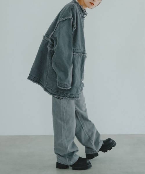 IROHANI（イロハニ）の「ダメージカットデニムパンツ（デニムパンツ・レディース・ブルー/グレー・FREE）」の3枚目の写真