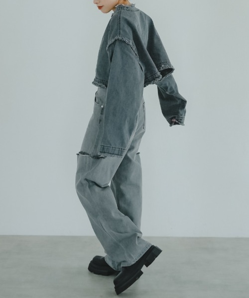 IROHANI（イロハニ）の「ダメージカットデニムパンツ（デニムパンツ・レディース・ブルー/グレー・FREE）」の7枚目の写真