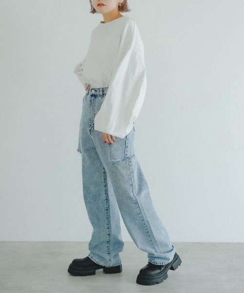 IROHANI（イロハニ）の「ダメージカットデニムパンツ（デニムパンツ・レディース・ブルー/グレー・FREE）」の13枚目の写真