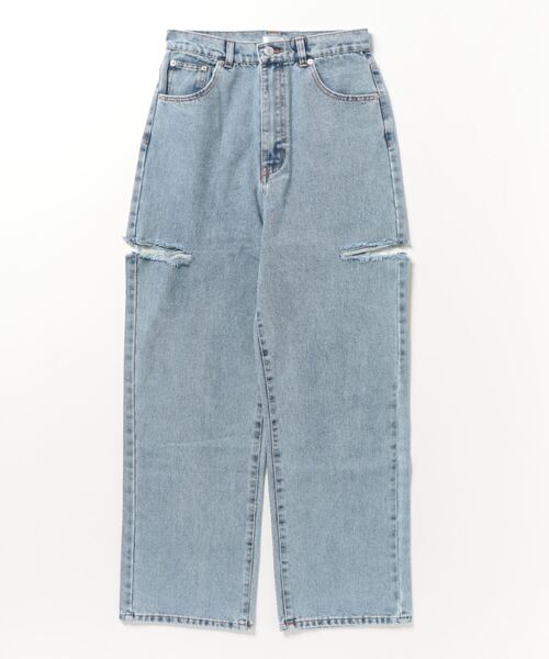 IROHANI（イロハニ）の「ダメージカットデニムパンツ（デニムパンツ・レディース・ブルー/グレー・FREE）」の9枚目の写真