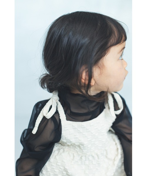 ooju（オージュ）の「【ooju】チュールトップス（キッズ）（Tシャツ/カットソー・キッズ・ネイビー/ブラック/オリーブ・4/1/3/2）」の2枚目の写真