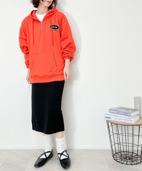 Ritzy(リッツィー)の「TC 裏毛 ハープZIP プルパーカー レディース メンズ(パーカー・メンズ・オフホワイト/オレンジ/ブラック・X-LARGE/LARGE/MEDIUM)」の10枚目の写真
