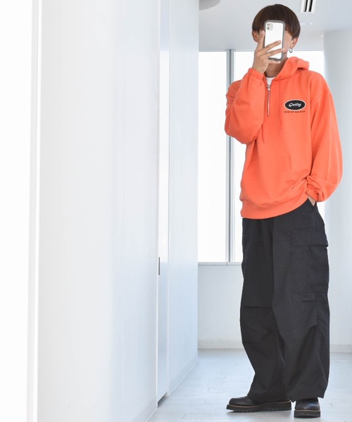 Ritzy(リッツィー)の「TC 裏毛 ハープZIP プルパーカー レディース メンズ(パーカー・メンズ・オフホワイト/オレンジ/ブラック・X-LARGE/LARGE/MEDIUM)」の17枚目の写真