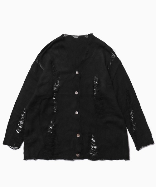 ナンバーナイン　ダメージカーディガン　4　ブラック　カートコバーン　グランジ ダメージカーディガン グランジ ナンバーナイン ダメージカーディガン