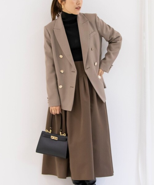 NOLLEY’S Sophi（ノーリーズソフィ）の「ウォッシャブルサージ シャークダブルジャケット（テーラードジャケット・レディース・オフホワイト/ベージュ系その他3/ネイビー/カーキ・36/38）」の7枚目の写真