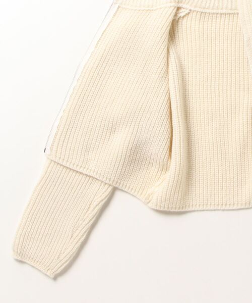 LYEON(リヨン)の「フロントジップショートニットブルゾン(ブルゾン・レディース・ベージュ/ブラック/グレー・FREE)」の6枚目の写真