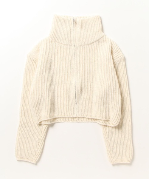 LYEON(リヨン)の「フロントジップショートニットブルゾン(ブルゾン・レディース・ベージュ/ブラック/グレー・FREE)」の9枚目の写真