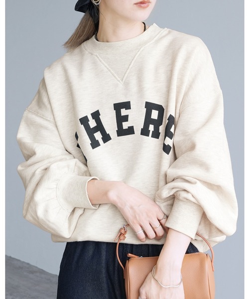 reca(レカ)の「裏起毛ボリューム袖ロゴスウェット(スウェット・レディース・オートミール/ブラック/チャコールグレー/グレー系その他/グレイッシュベージュ/トップグレー/ベージュ系その他・FREE)」の16枚目の写真