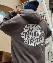 【QUEEN/KISS/The Rolling Stones】別注ヴィンテージライク ロックプリントピグメント加工 プルオーバーパーカー