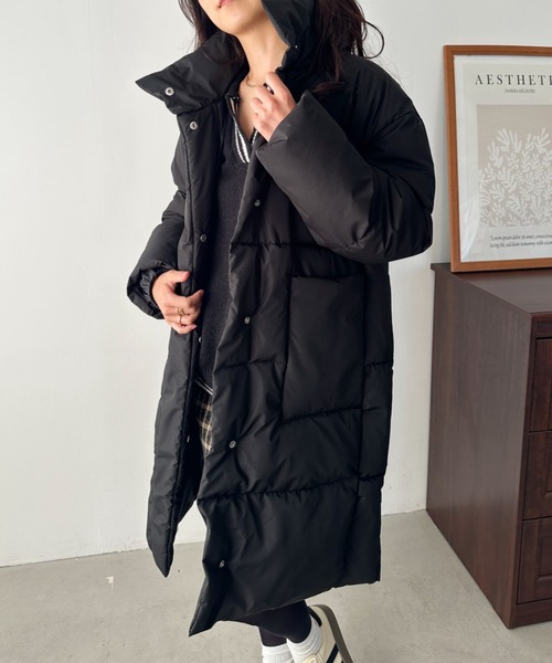 CLEA（クレア）の「中綿パディングロングダウンジャケット（ダウンジャケット/コート・レディース・アイボリー/ブラック・M/L）」の17枚目の写真