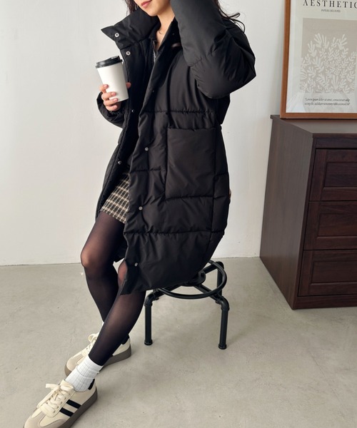 CLEA（クレア）の「中綿パディングロングダウンジャケット（ダウンジャケット/コート・レディース・アイボリー/ブラック・M/L）」の21枚目の写真