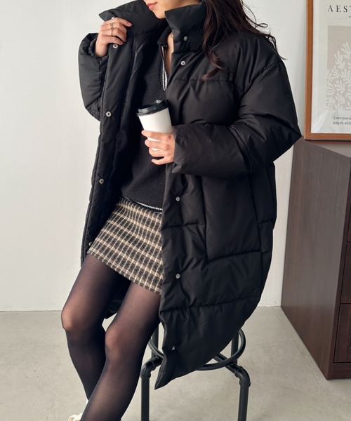 CLEA（クレア）の「中綿パディングロングダウンジャケット（ダウンジャケット/コート・レディース・アイボリー/ブラック・M/L）」の19枚目の写真