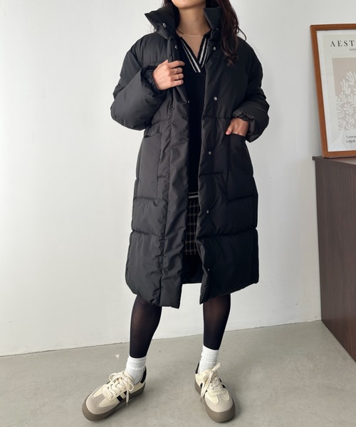 CLEA（クレア）の「中綿パディングロングダウンジャケット（ダウンジャケット/コート・レディース・アイボリー/ブラック・M/L）」の22枚目の写真