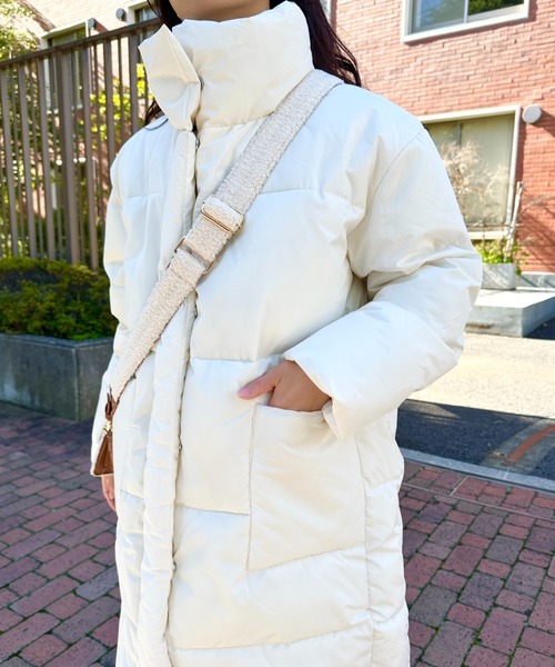 CLEA（クレア）の「中綿パディングロングダウンジャケット（ダウンジャケット/コート・レディース・アイボリー/ブラック・M/L）」の11枚目の写真