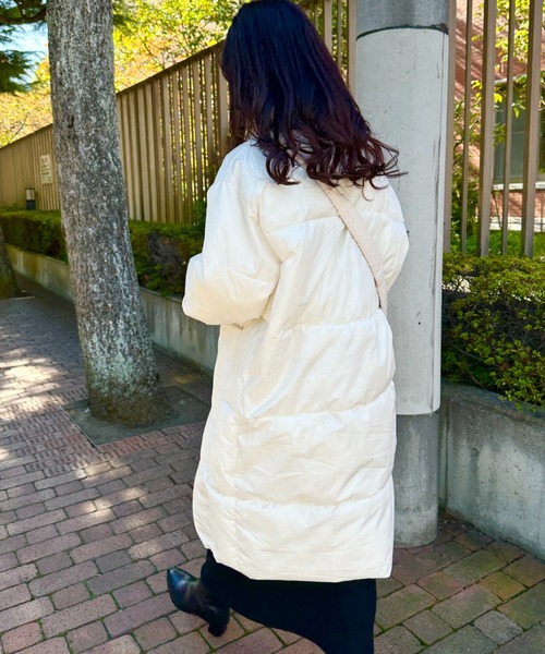 CLEA（クレア）の「中綿パディングロングダウンジャケット（ダウンジャケット/コート・レディース・アイボリー/ブラック・M/L）」の9枚目の写真
