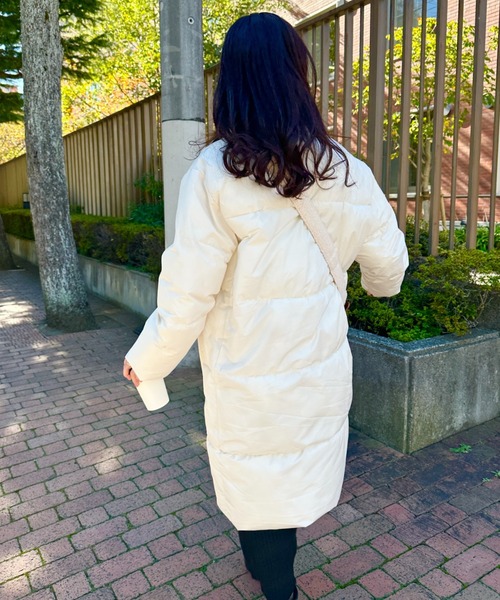 CLEA（クレア）の「中綿パディングロングダウンジャケット（ダウンジャケット/コート・レディース・アイボリー/ブラック・M/L）」の10枚目の写真