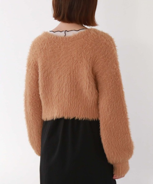 archives（アルシーヴ）の「カラーMIXシャギーショートニットカーディガン（カーディガン/ボレロ・レディース・オレンジ/アイボリー/グリーン/グレー・MEDIUM）」の11枚目の写真