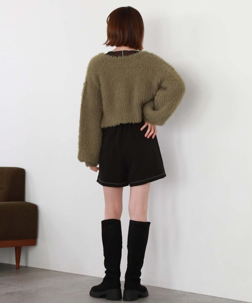 archives（アルシーヴ）の「カラーMIXシャギーショートニットカーディガン（カーディガン/ボレロ・レディース・オレンジ/アイボリー/グリーン/グレー・MEDIUM）」の18枚目の写真