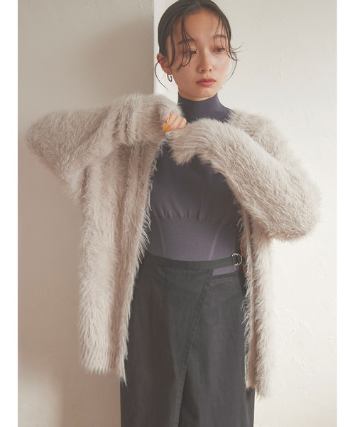 Stylevoice for xxx（スタイルヴォイスフォー）の「シャギーニットカーディガン（カーディガン/ボレロ・レディース・ブラウン/ブルー/ライトグレー・FREE）」の22枚目の写真