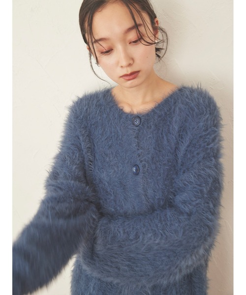 Stylevoice for xxx（スタイルヴォイスフォー）の「シャギーニットカーディガン（カーディガン/ボレロ・レディース・ブラウン/ブルー/ライトグレー・FREE）」の18枚目の写真