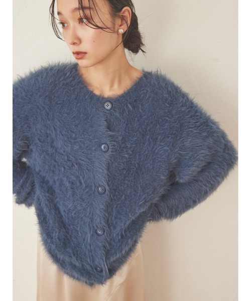 Stylevoice for xxx（スタイルヴォイスフォー）の「シャギーニットカーディガン（カーディガン/ボレロ・レディース・ブラウン/ブルー/ライトグレー・FREE）」の17枚目の写真