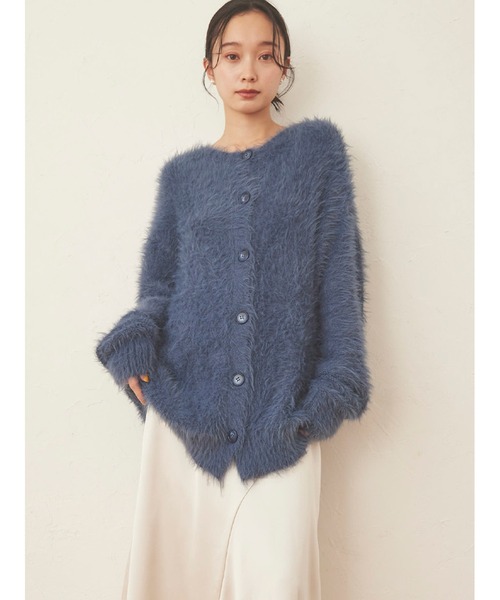 Stylevoice for xxx（スタイルヴォイスフォー）の「シャギーニットカーディガン（カーディガン/ボレロ・レディース・ブラウン/ブルー/ライトグレー・FREE）」の16枚目の写真