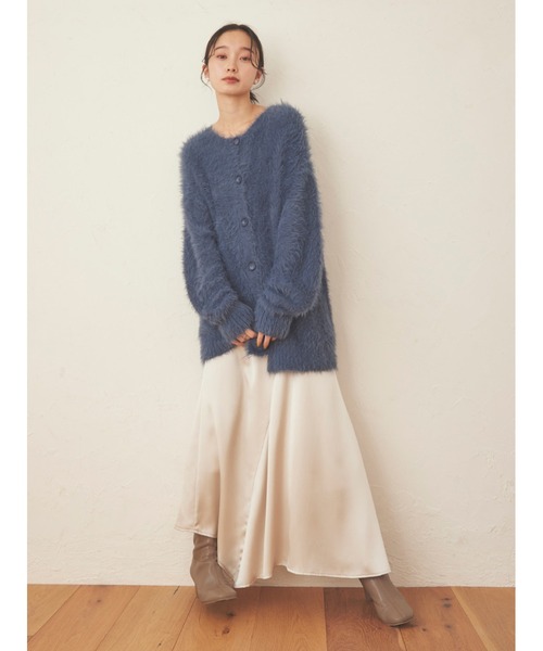 Stylevoice for xxx（スタイルヴォイスフォー）の「シャギーニットカーディガン（カーディガン/ボレロ・レディース・ブラウン/ブルー/ライトグレー・FREE）」の14枚目の写真