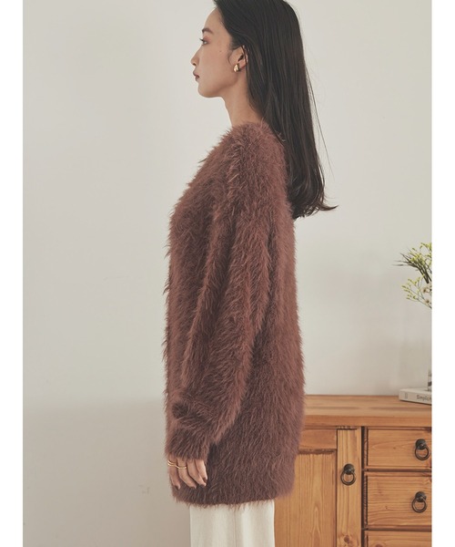 Stylevoice for xxx（スタイルヴォイスフォー）の「シャギーニットカーディガン（カーディガン/ボレロ・レディース・ブラウン/ブルー/ライトグレー・FREE）」の11枚目の写真