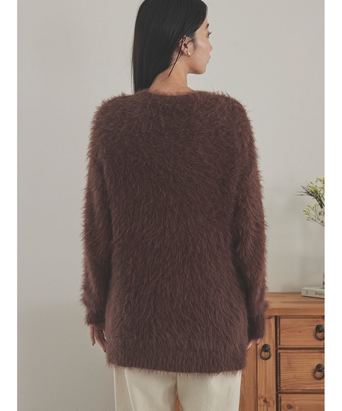 Stylevoice for xxx（スタイルヴォイスフォー）の「シャギーニットカーディガン（カーディガン/ボレロ・レディース・ブラウン/ブルー/ライトグレー・FREE）」の10枚目の写真