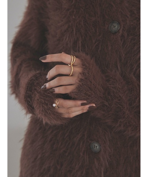 Stylevoice for xxx（スタイルヴォイスフォー）の「シャギーニットカーディガン（カーディガン/ボレロ・レディース・ブラウン/ブルー/ライトグレー・FREE）」の8枚目の写真