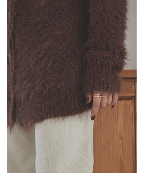 Stylevoice for xxx（スタイルヴォイスフォー）の「シャギーニットカーディガン（カーディガン/ボレロ・レディース・ブラウン/ブルー/ライトグレー・FREE）」の7枚目の写真