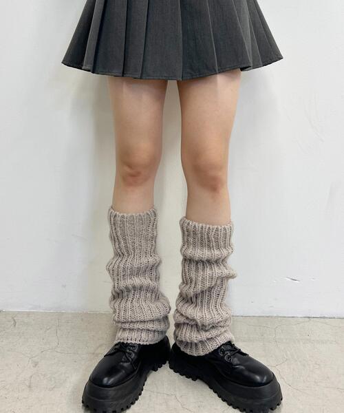 WC（ダブル シー）の「モコモコニットレッグウォーマー（ソックス/靴下・レディース・ブラック/アイボリー/ブラウン・FREE）」の4枚目の写真