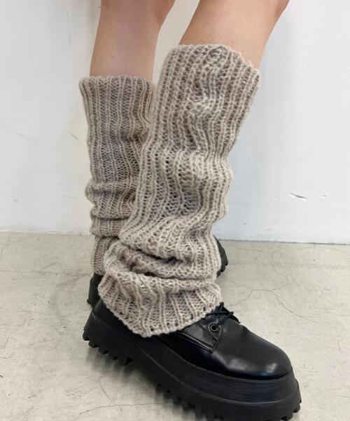 WC（ダブル シー）の「モコモコニットレッグウォーマー（ソックス/靴下・レディース・ブラック/アイボリー/ブラウン・FREE）」の10枚目の写真