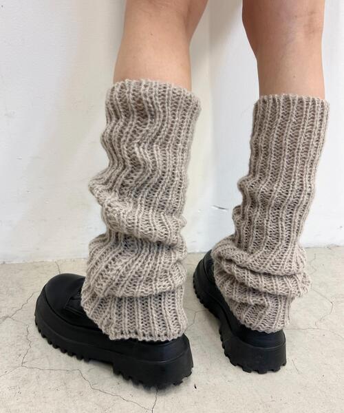 WC（ダブル シー）の「モコモコニットレッグウォーマー（ソックス/靴下・レディース・ブラック/アイボリー/ブラウン・FREE）」の11枚目の写真