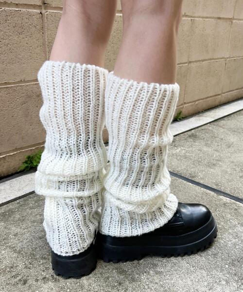 WC（ダブル シー）の「モコモコニットレッグウォーマー（ソックス/靴下・レディース・ブラック/アイボリー/ブラウン・FREE）」の15枚目の写真