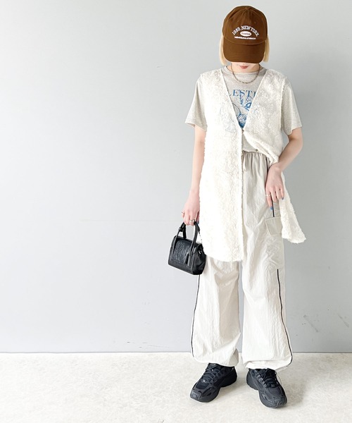 classicalelf（クラシカルエルフ）の「1枚で印象的style。前後2way フラワーフリンジジャガードシアーベスト（ベスト・レディース・チャコールグレー/アイボリー・LARGE/X-LARGE/MEDIUM/SMALL）」の20枚目の写真