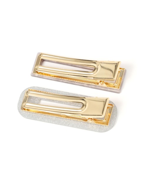 LAKOLE（ラコレ）の「マーブル×ラメヘアクリップ2点セット / 993568（バレッタ/ヘアクリップ・レディース・パープル/ベージュ/グレー・FREE）」の4枚目の写真