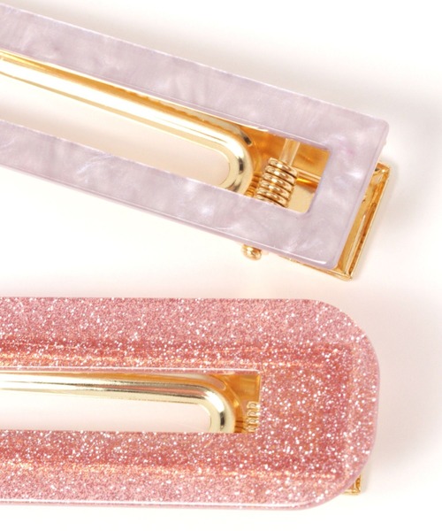 LAKOLE（ラコレ）の「マーブル×ラメヘアクリップ2点セット / 993568（バレッタ/ヘアクリップ・レディース・パープル/ベージュ/グレー・FREE）」の9枚目の写真