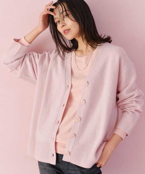 BARNYARDSTORM（バンヤードストーム）の「BARNYARDSTORM / ミドルゲージカーデ（カーディガン/ボレロ・レディース・ピンク/ベージュ/チャコールグレー・FREE）」の3枚目の写真